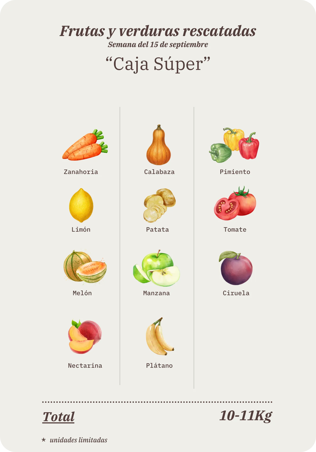 Contenido de la Caja Súper Remolona de esta semana