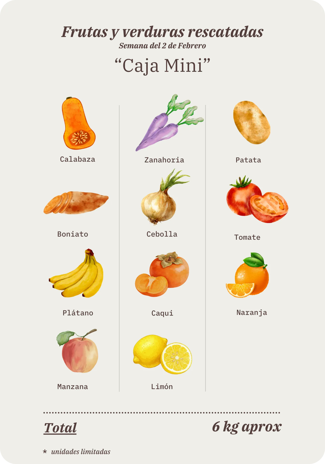 Contenido de la Caja Mini Remolona de esta semana