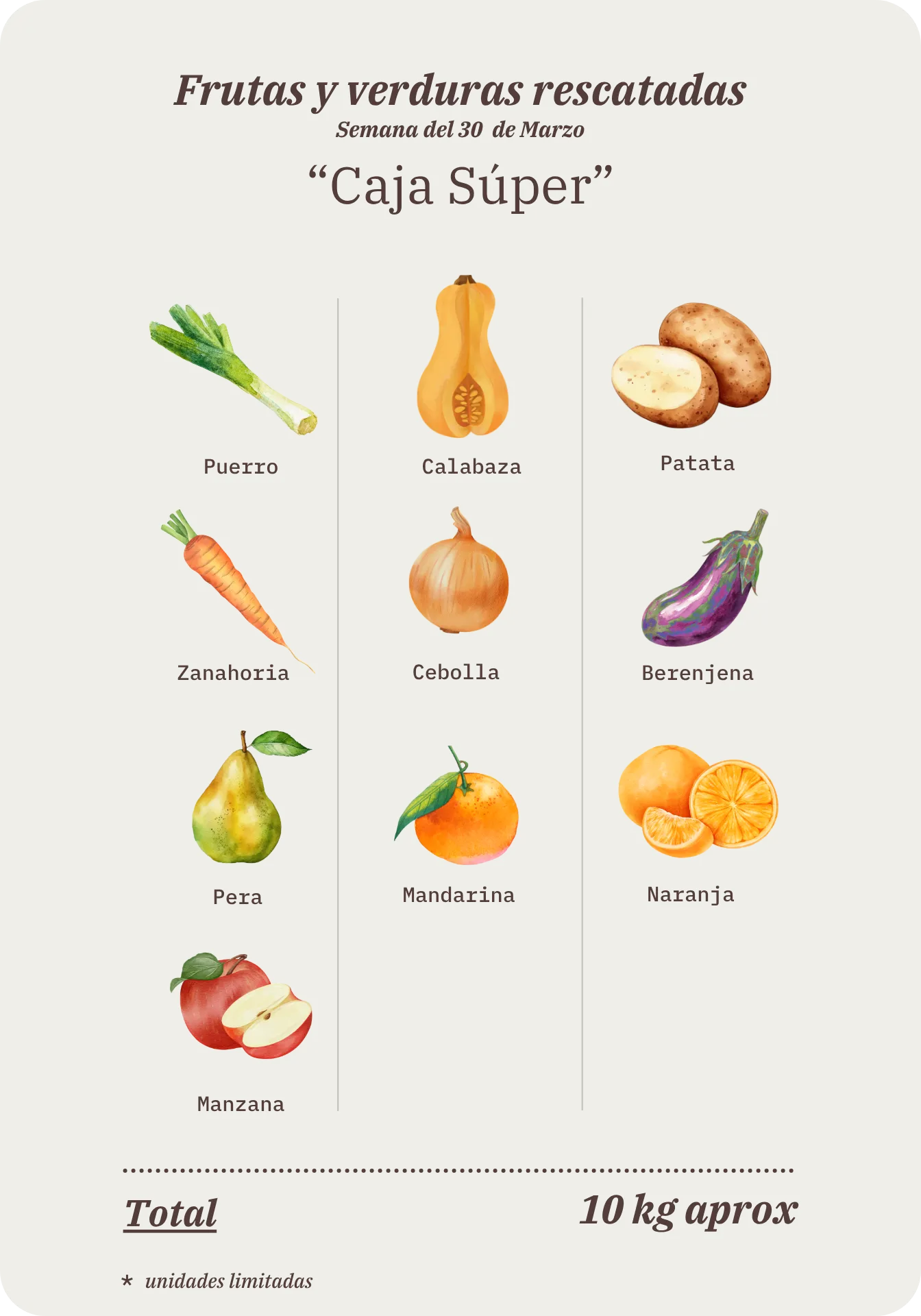 Contenido de la Caja Súper Remolona de esta semana