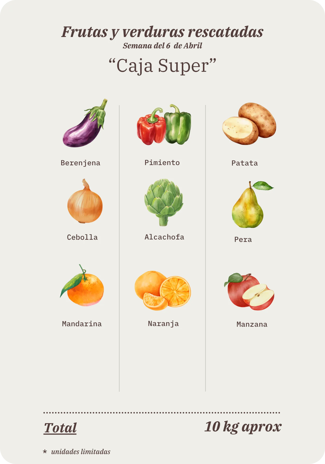 Contenido de la Caja Súper Remolona de esta semana